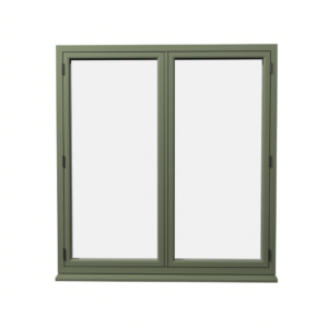 Chartwell Green on White Flush French Double Door